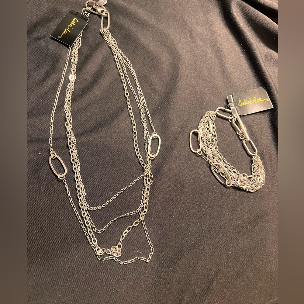 Cookie Lee- multiple chain necklace and bracelet